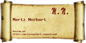 Mertz Norbert névjegykártya